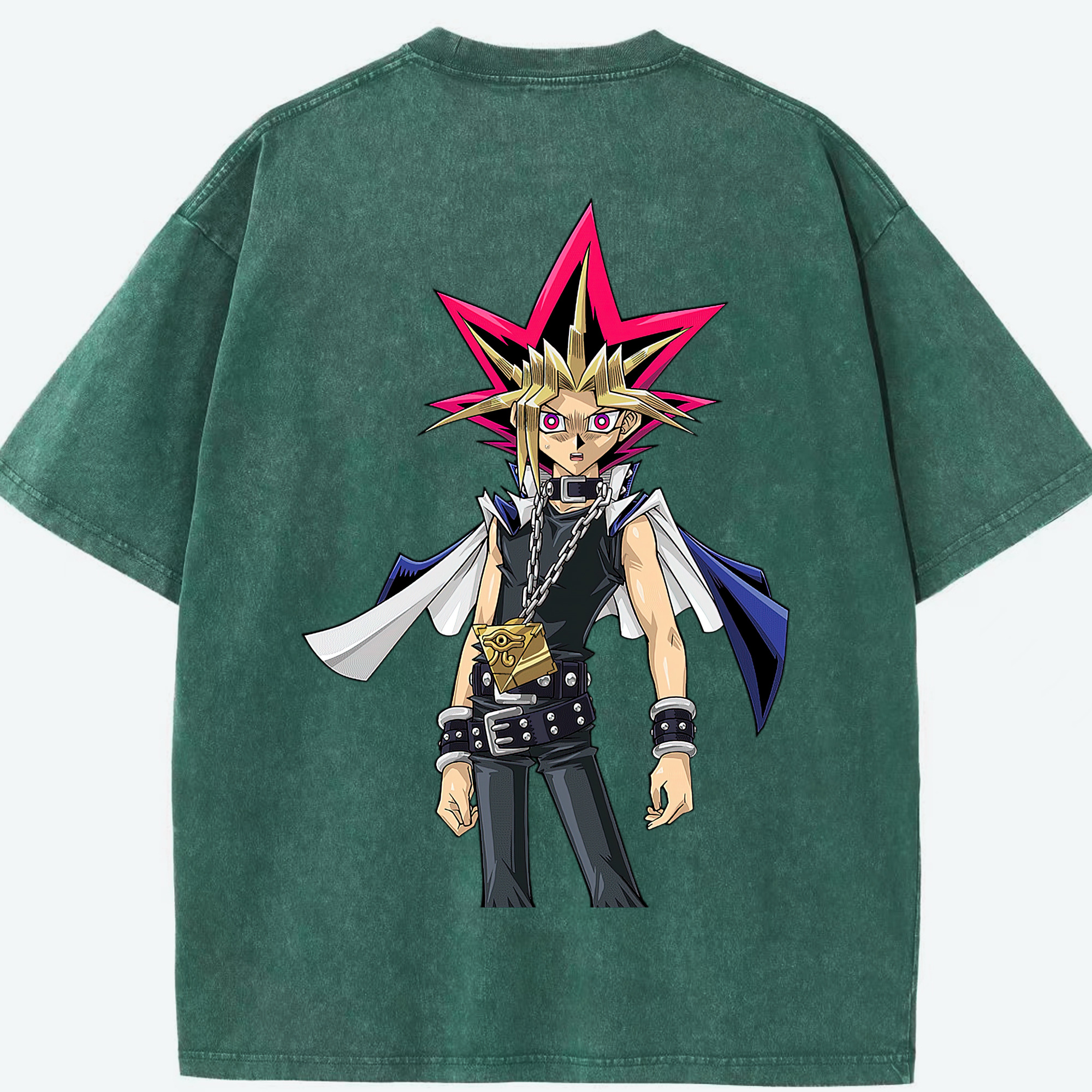 （画像用） 遊☆戯☆王 Yu-Gi-Oh! 綿100% ヴィンテージ風 半袖Tシャツ（背面プリント）